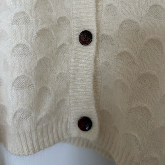 Zara Wool and Alpaca Blend Disc Knit Cardigan in Ecru - Picture 10 of 14